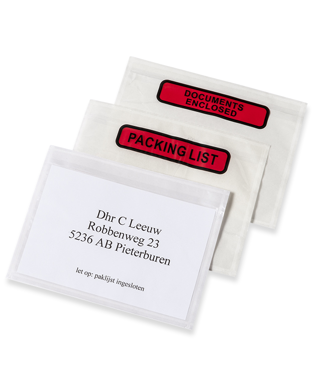 Paklijst/plakzak Enveloppen A6 / C6 - Transparant